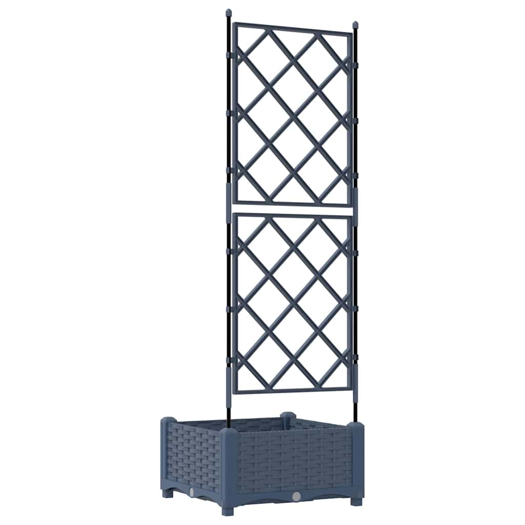 Vaso da Giardino con Trellis Grigio 40 x 40 x 125.5 cm PP