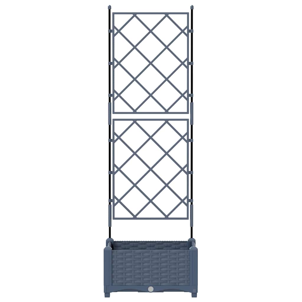 Vaso da Giardino con Trellis Grigio 40 x 40 x 125.5 cm PP