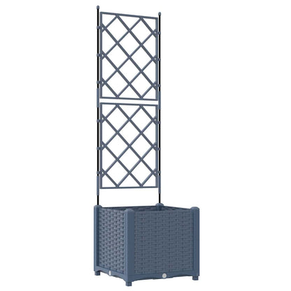 Vaso da Giardino con Trellis Grigio 40 x 40 x 143 cm PP