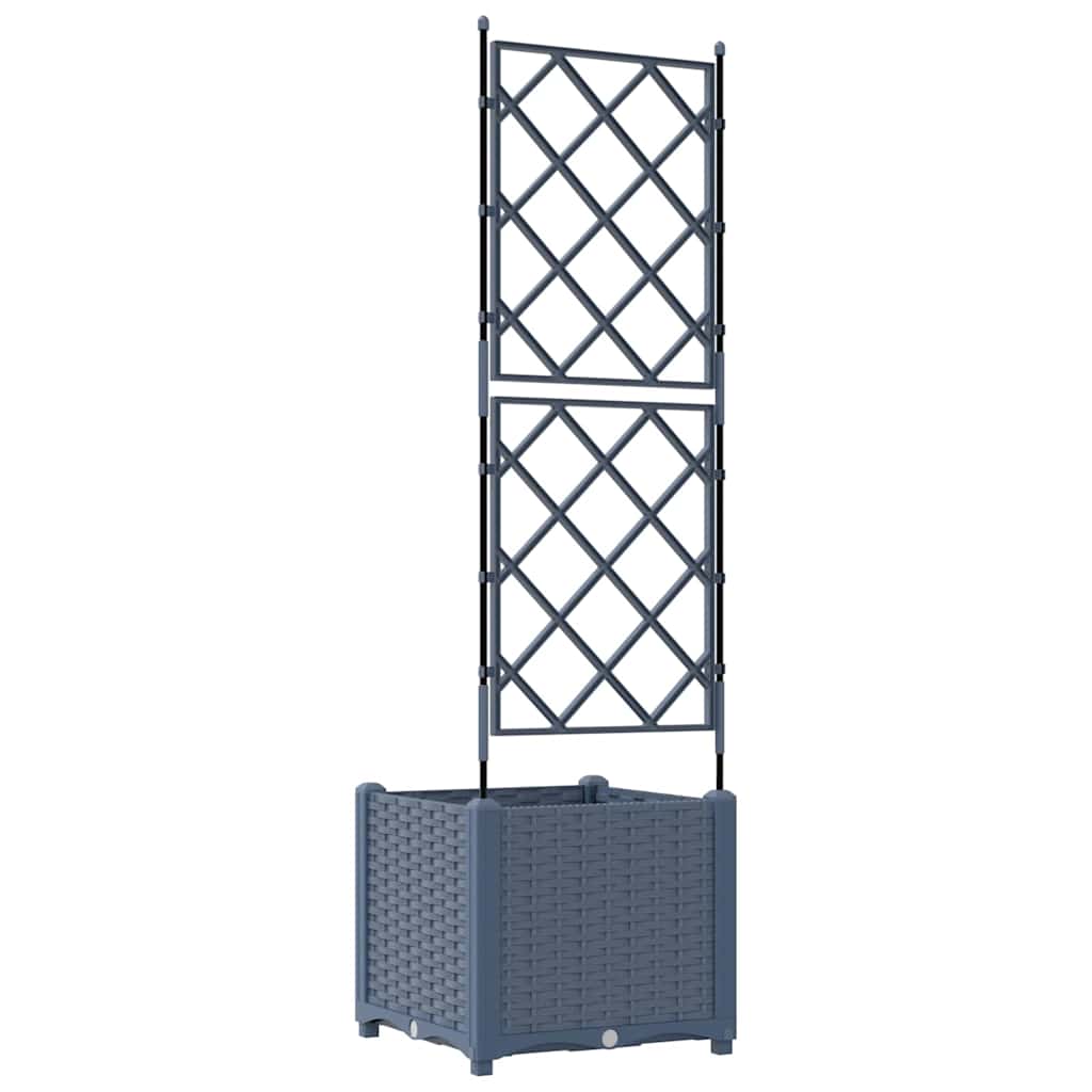 Vaso da Giardino con Trellis Grigio 40 x 40 x 143 cm PP