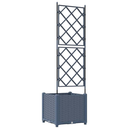 Vaso da Giardino con Trellis Grigio 40 x 40 x 143 cm PP
