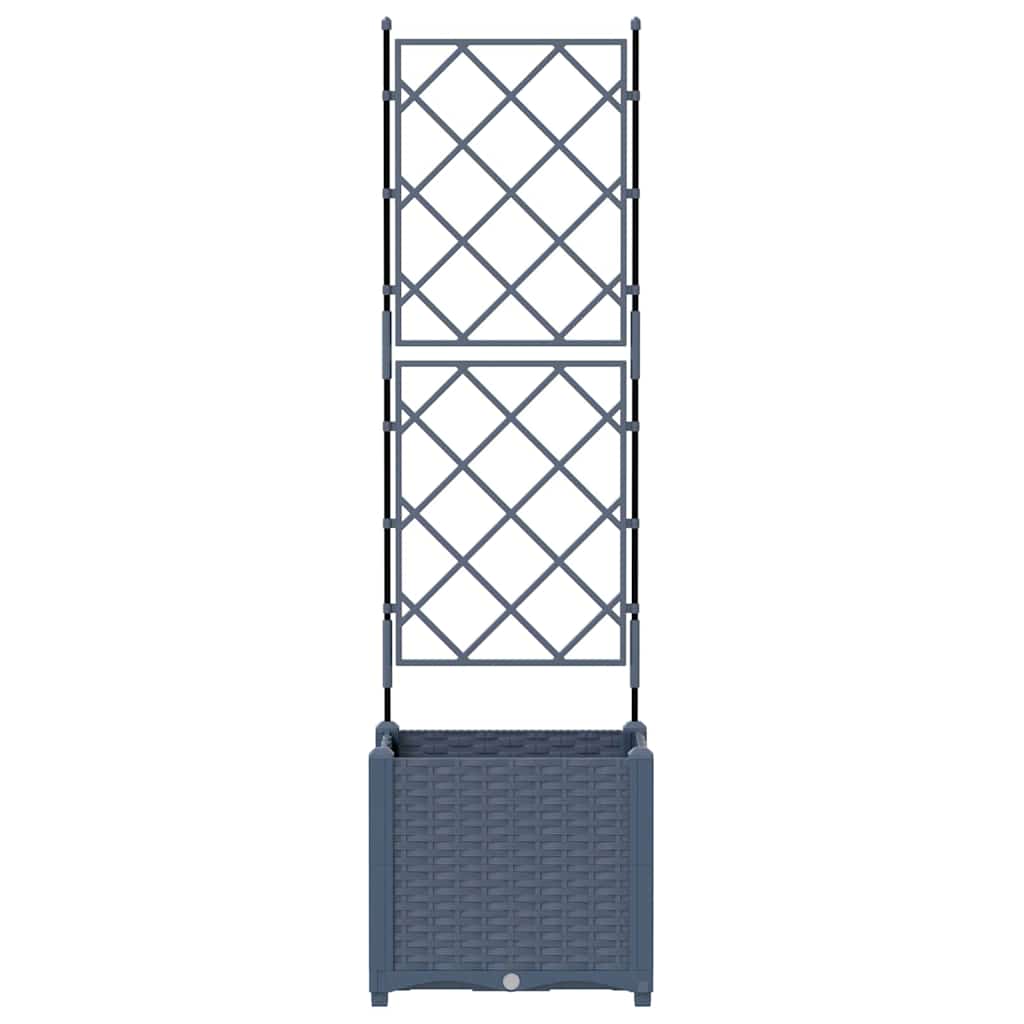 Vaso da Giardino con Trellis Grigio 40 x 40 x 143 cm PP