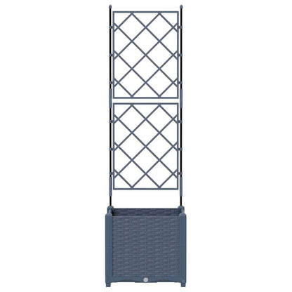 Vaso da Giardino con Trellis Grigio 40 x 40 x 143 cm PP