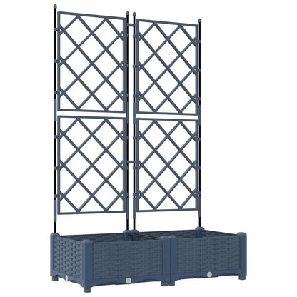 Vaso da Giardino con Trellis 2 pcs Grigio 80 x 40 x 125.5 cm PP