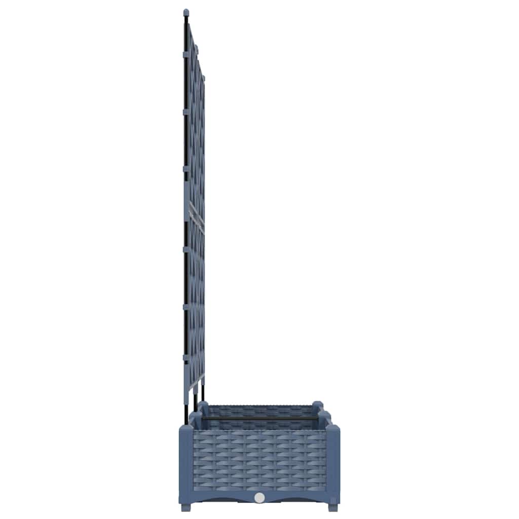 Vaso da Giardino con Trellis 2 pcs Grigio 80 x 40 x 125.5 cm PP