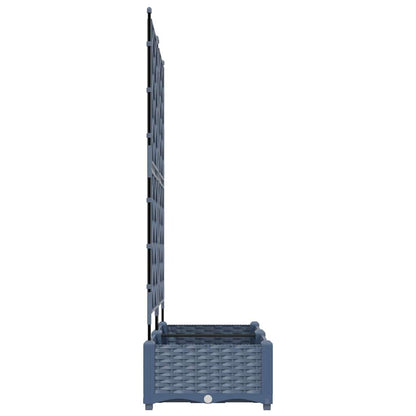 Vaso da Giardino con Trellis 2 pcs Grigio 80 x 40 x 125.5 cm PP