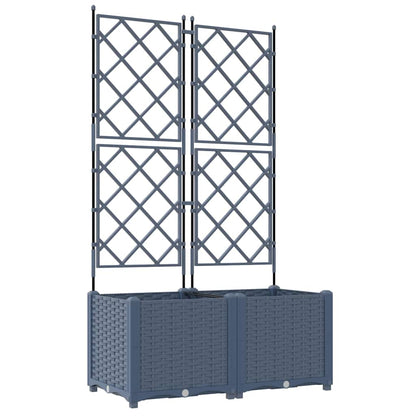 Vaso da Giardino con Trellis 2 pcs Grigio 80 x 40 x 143 cm PP