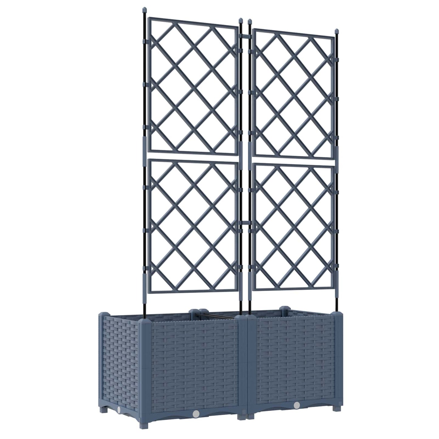 Vaso da giardino 2 pcs Grigio 80 x 40 x 143 cm Plastica | homemem39