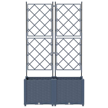 Vaso da Giardino con Trellis 2 pcs Grigio 80 x 40 x 143 cm PP