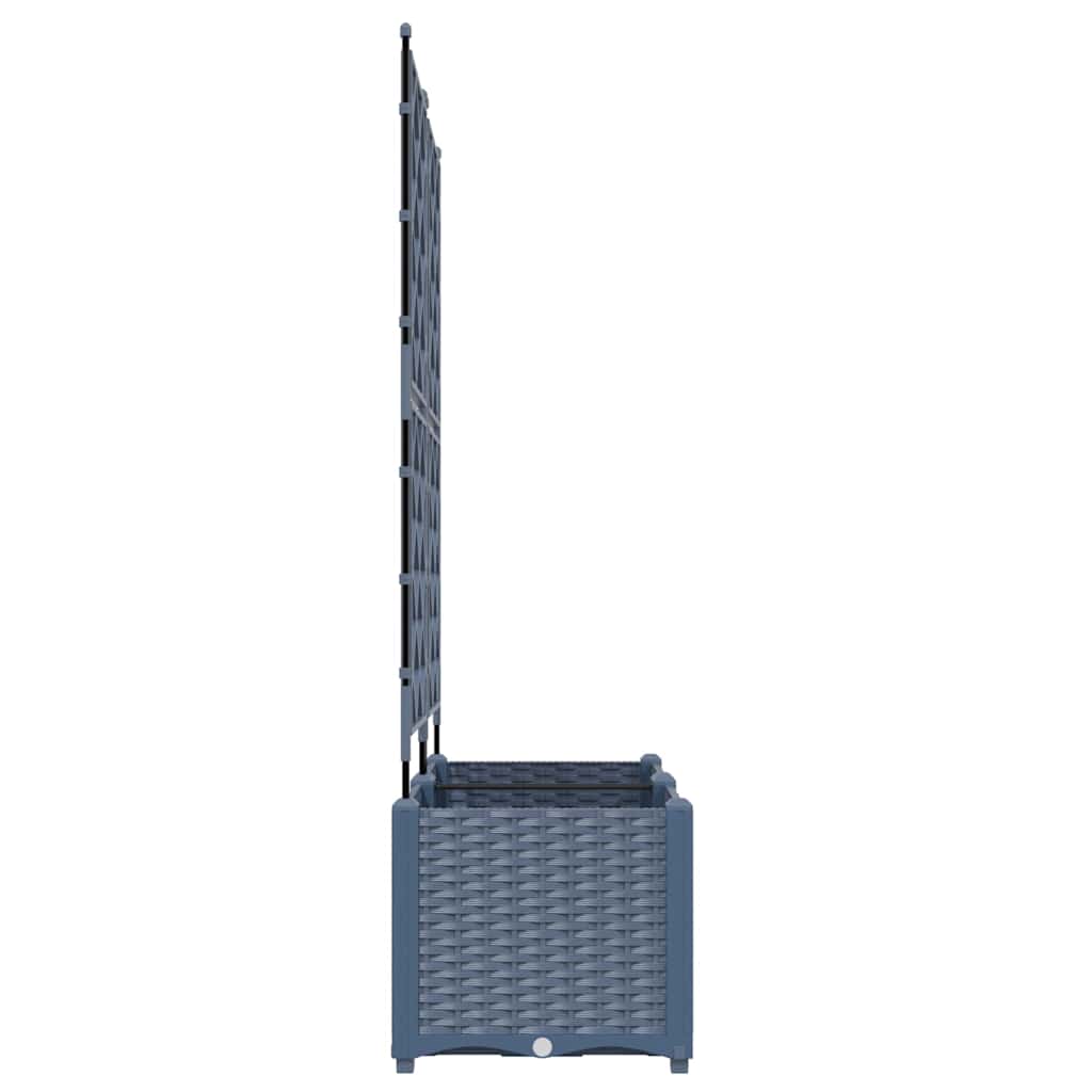 Vaso da Giardino con Trellis 2 pcs Grigio 80 x 40 x 143 cm PP