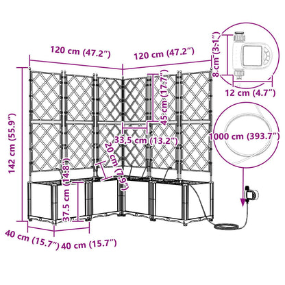 Vaso da giardino 2 pcs Grigio 80 x 40 x 143 cm Acciaio