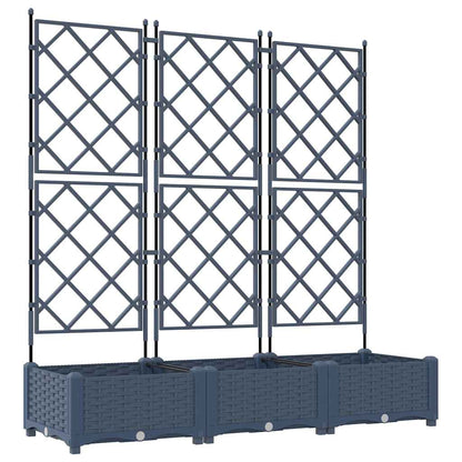 Vaso da Giardino con Trellis 3 pcs Grigio 120 x 40 x 125.5 cm