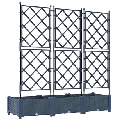Vaso da Giardino con Trellis 3 pcs Grigio 120 x 40 x 125.5 cm