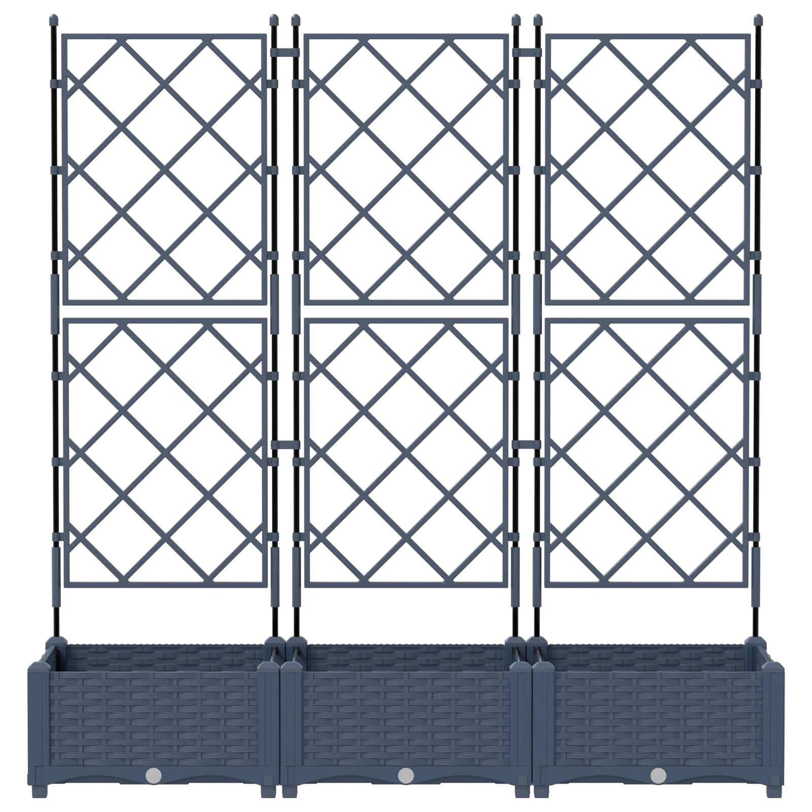 Vaso da giardino 3 pcs Grigio 120 x 40 x 125,5 cm Plastica | homemem39