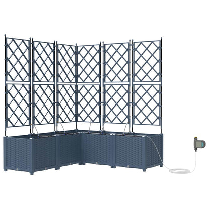 Vaso da giardino 3 pz Grigio 80 x 80 x 143 cm PP