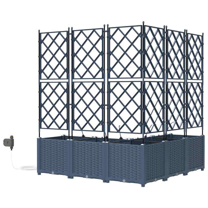 Vaso da giardino 3 pz Grigio 80 x 80 x 143 cm PP | homemem39