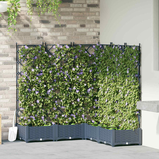 Vaso da giardino 5 pcs Grigio 120 x 120 x 125,5 cm Plastica | homemem39