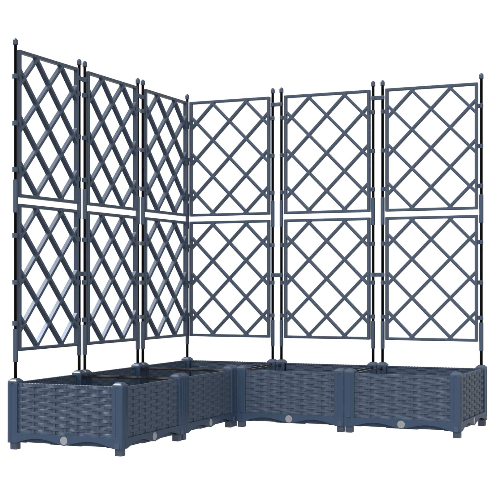 Vaso da giardino 5 pcs Grigio 120 x 120 x 125,5 cm Plastica | homemem39