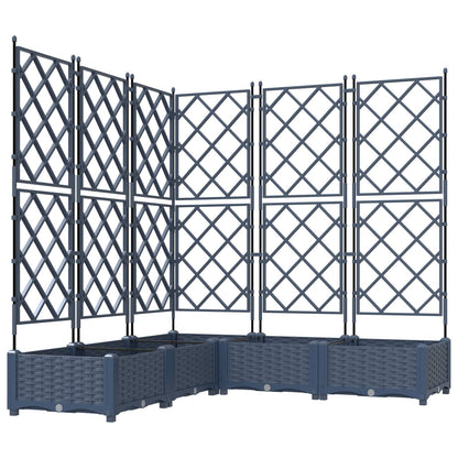 Vaso da giardino 5 pcs Grigio 120 x 120 x 125,5 cm Plastica | homemem39