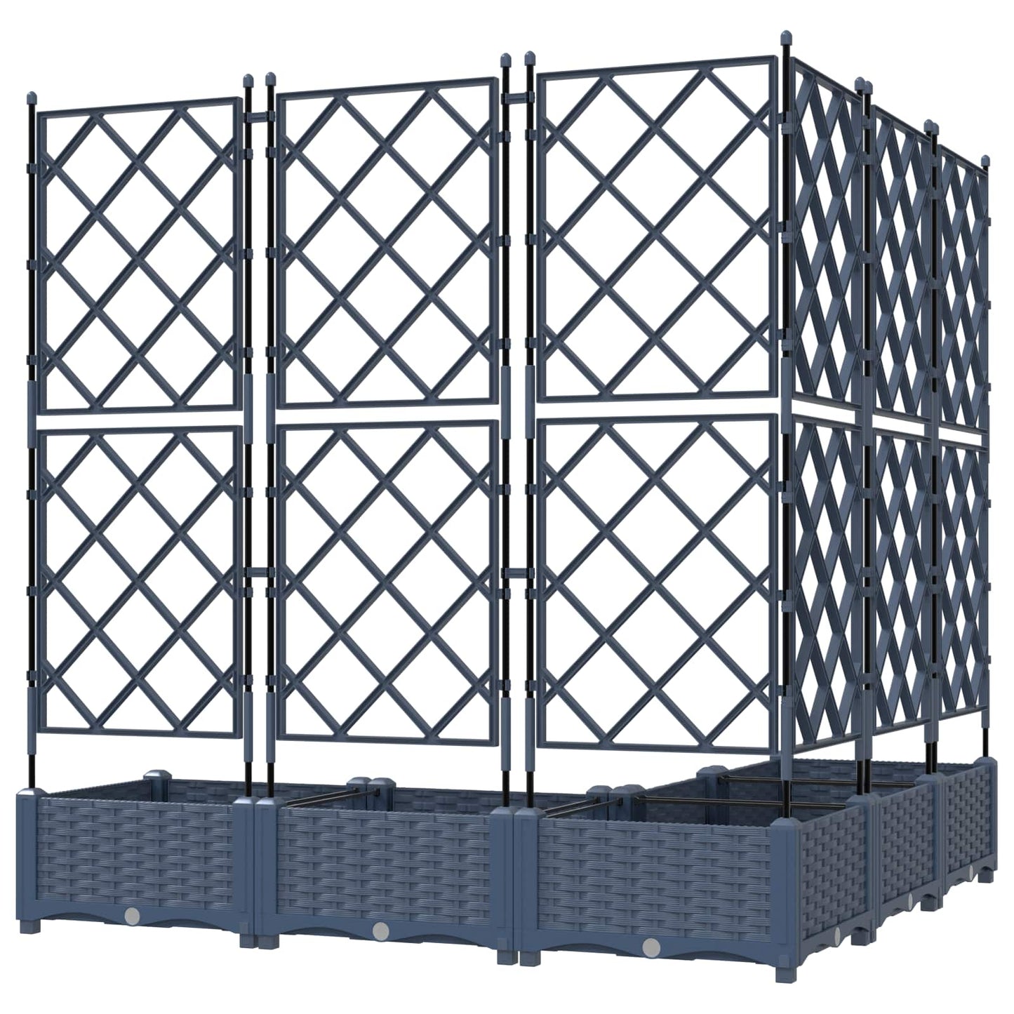 Vaso da giardino 5 pcs Grigio 120 x 120 x 125,5 cm Plastica | homemem39