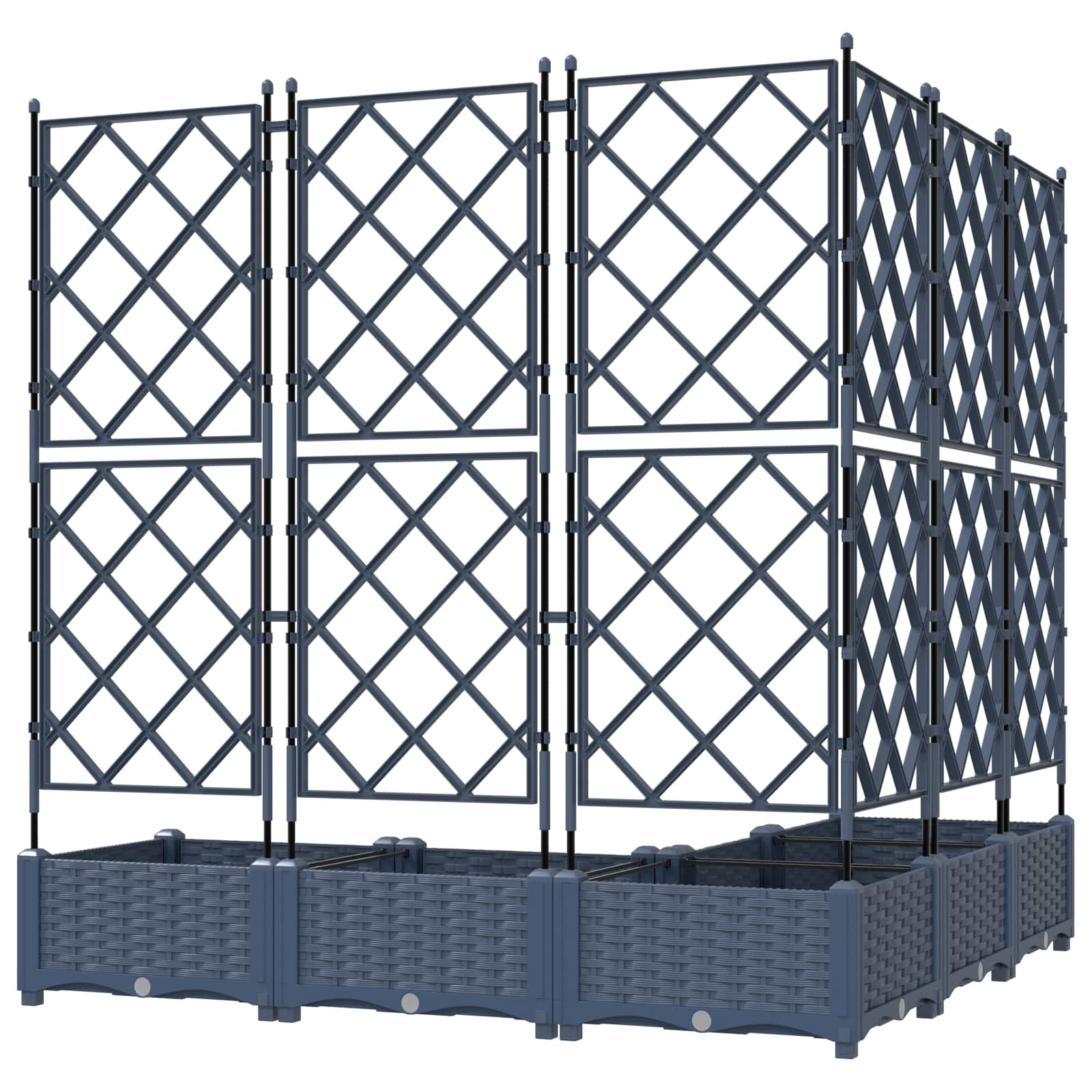Vaso da giardino 5 pcs Grigio 120 x 120 x 125,5 cm Plastica | homemem39