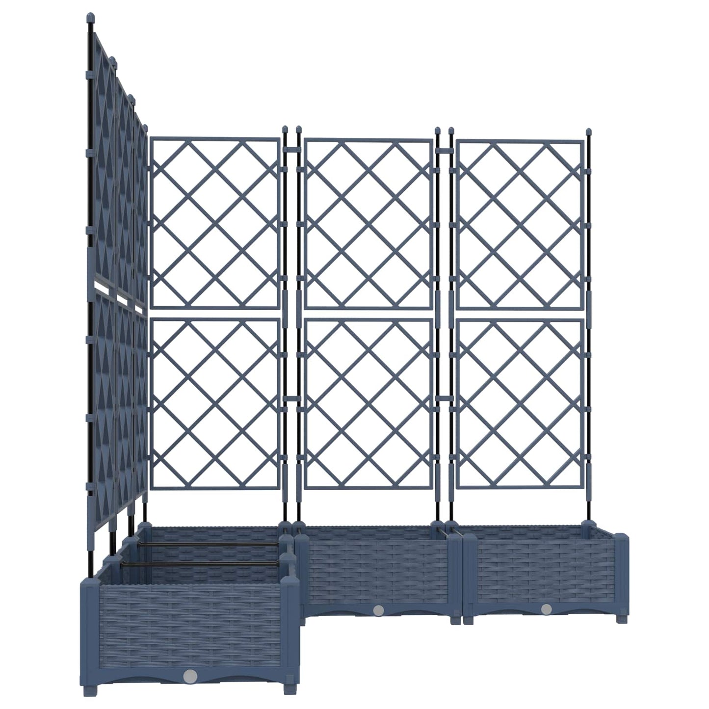 Vaso da giardino 5 pcs Grigio 120 x 120 x 125,5 cm Plastica | homemem39