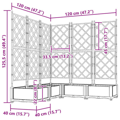 Vaso da giardino 5 pcs Grigio 120 x 120 x 125,5 cm Plastica | homemem39