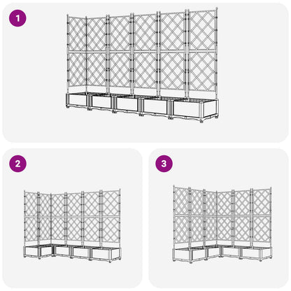 Vaso da giardino 5 pcs Grigio 120 x 120 x 125,5 cm Plastica | homemem39
