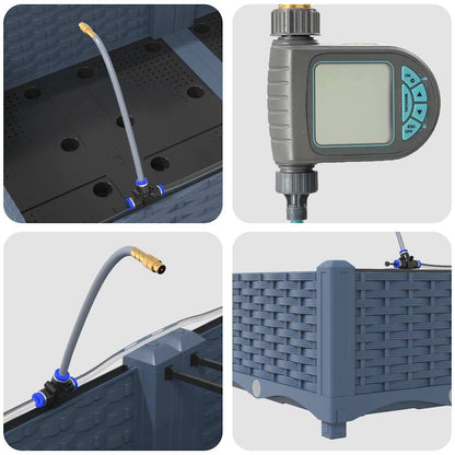 Vasi da giardino Grigio 160 x 40 x 22 cm Acciaio