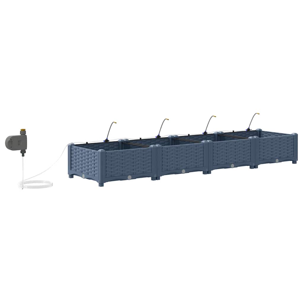 Vasi da giardino Grigio 160 x 40 x 22 cm Acciaio