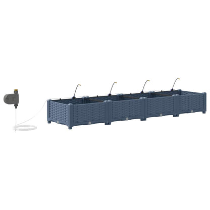 Vasi da giardino Grigio 160 x 40 x 22 cm Acciaio