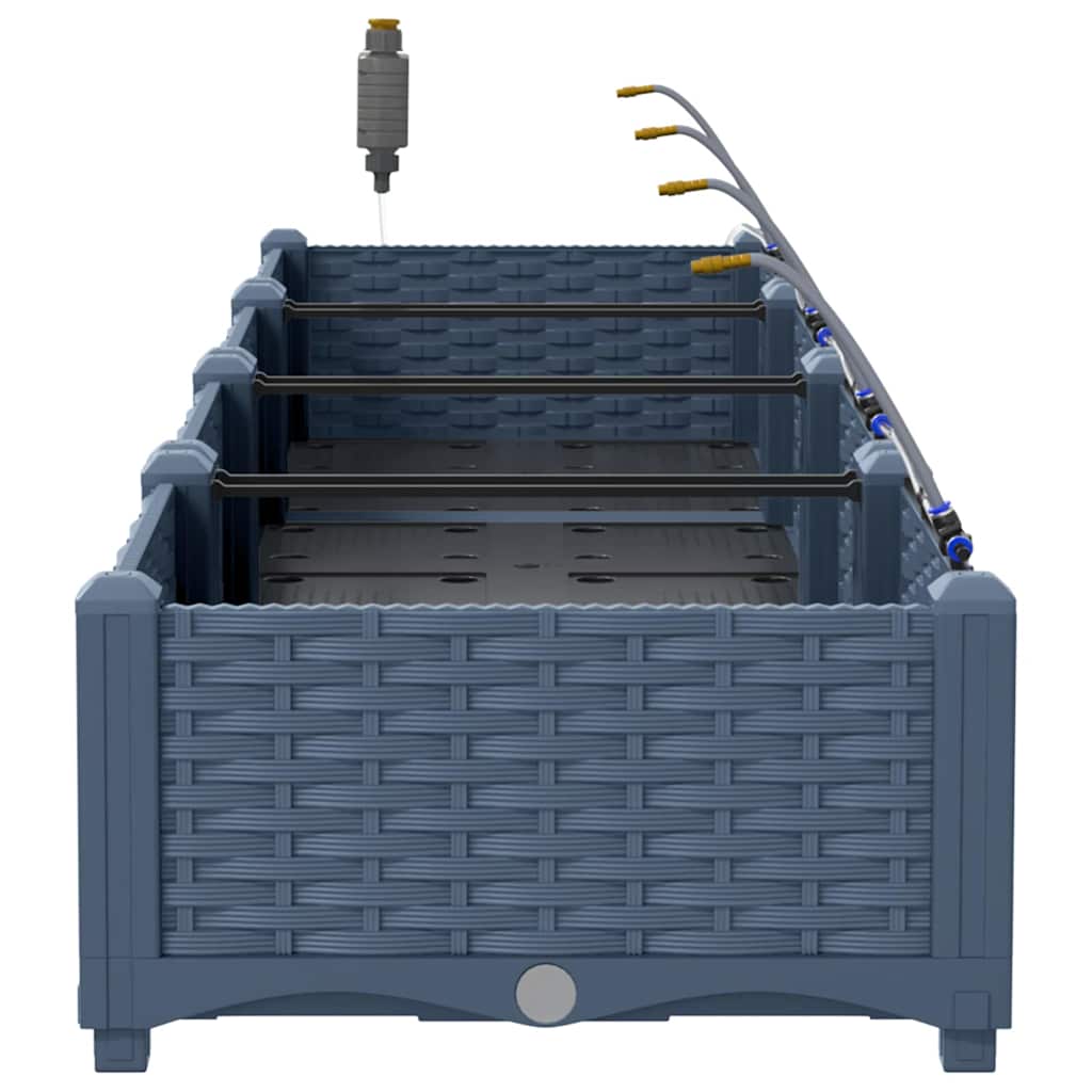 Vasi da giardino Grigio 160 x 40 x 22 cm Acciaio