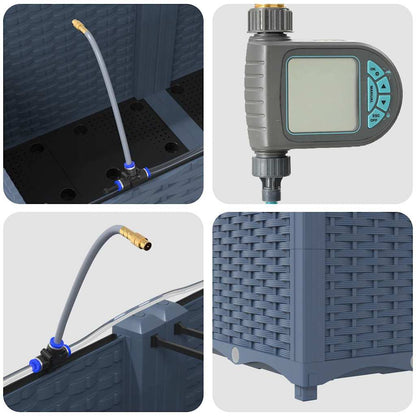 Vasi da giardino Grigio 80 x 40 x 37.5 cm Acciaio