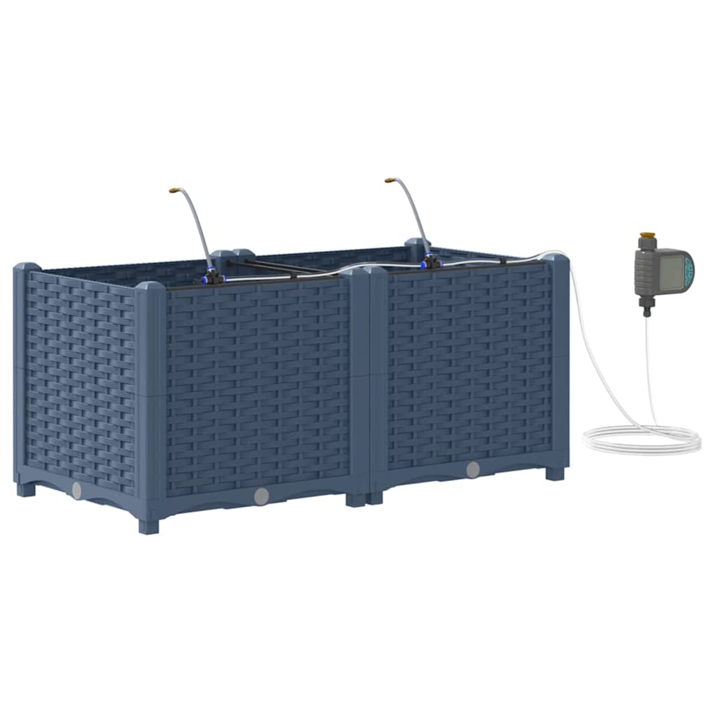 Vasi da giardino Grigio 80 x 40 x 37.5 cm Acciaio