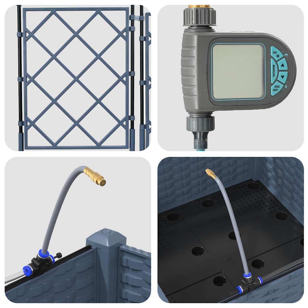 Vasi da giardino Grigio 40 x 40 x 126 cm Acciaio