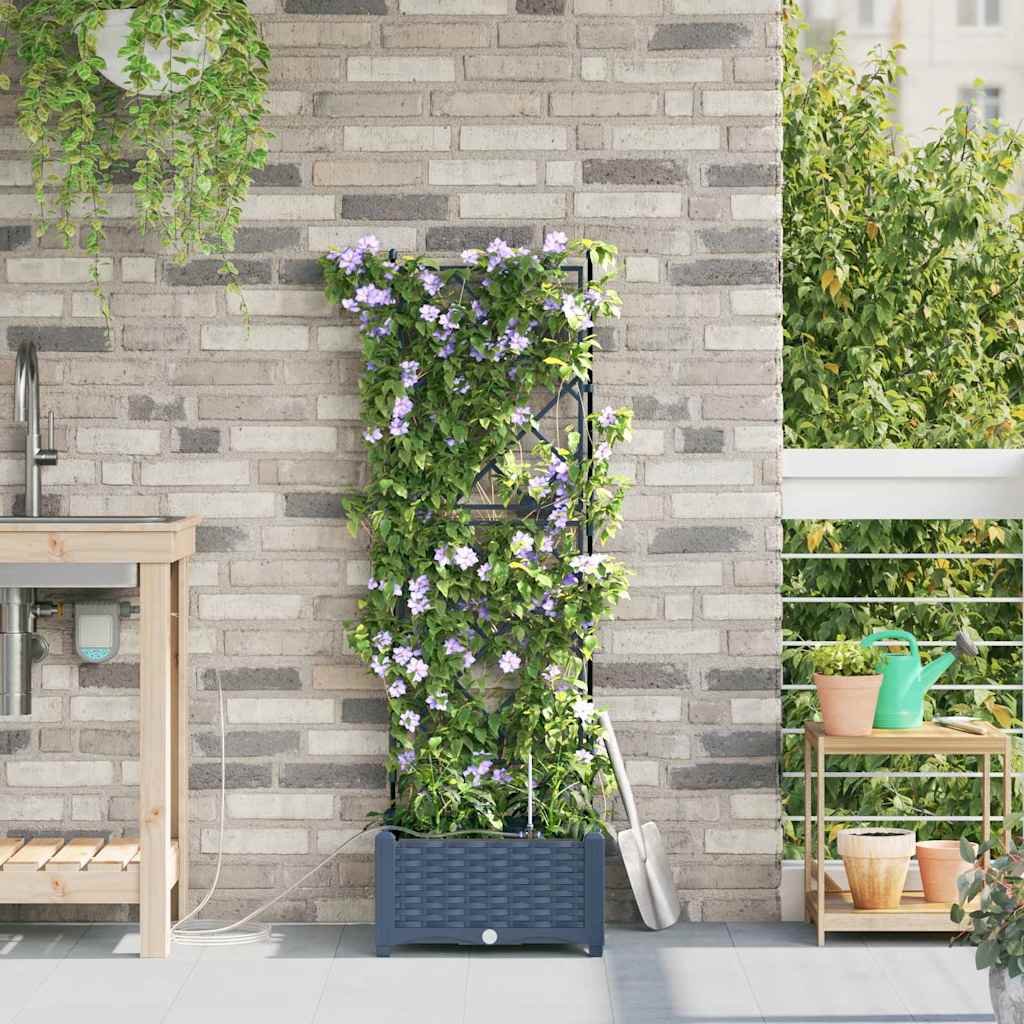 Vasi da giardino Grigio 40 x 40 x 126 cm Acciaio