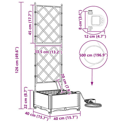 Vasi da giardino Grigio 40 x 40 x 126 cm Acciaio