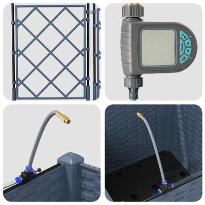 Vasi da giardino Grigio 40 x 40 x 142 cm Acciaio