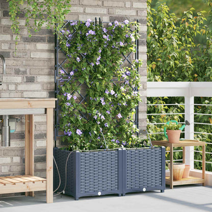 Vaso da giardino 2 pcs Grigio 80 x 40 x 142 cm Plastica
