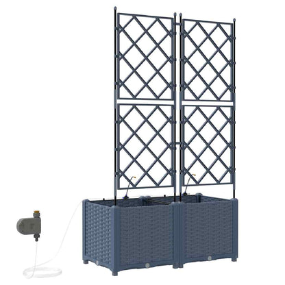 Vasi da giardino Grigio 80 x 40 x 142 cm Acciaio