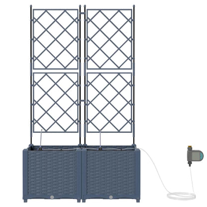 Vasi da giardino Grigio 80 x 40 x 142 cm Acciaio