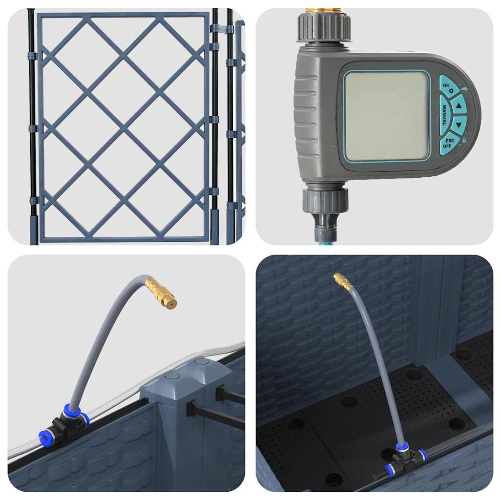 Vasi da giardino Grigio 120 x 40 x 142 cm Acciaio