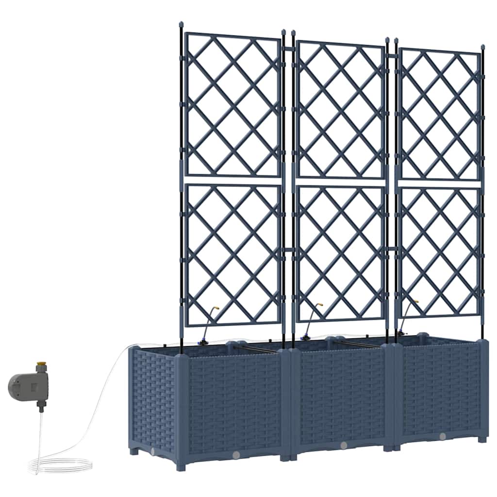 Vasi da giardino Grigio 120 x 40 x 142 cm Acciaio