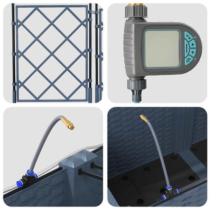 Vasi da giardino Grigio 80 x 80 x 142 cm Acciaio