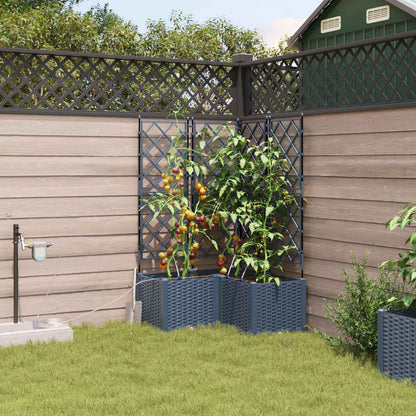 Vaso da giardino 3 pcs Grigio 80 x 80 x 142 cm Plastica | homemem39