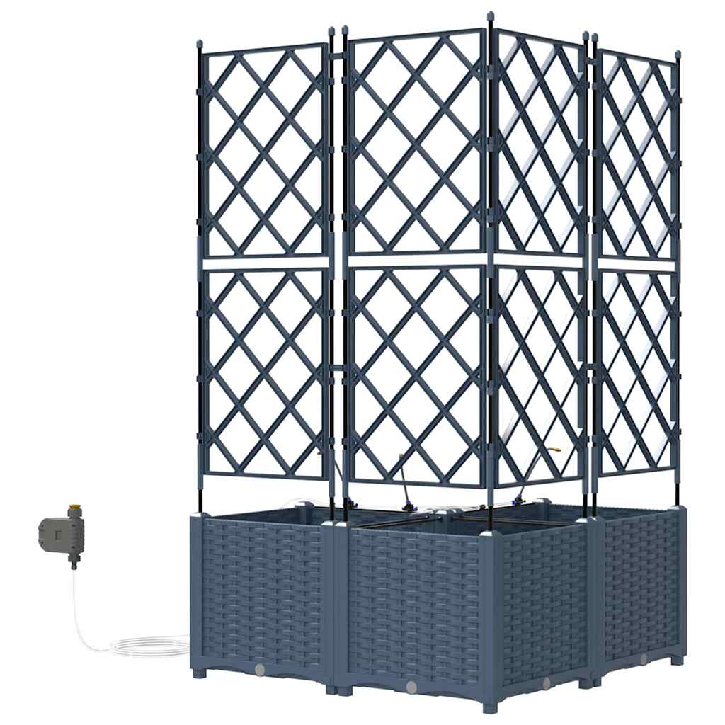 Vasi da giardino Grigio 80 x 80 x 142 cm Acciaio