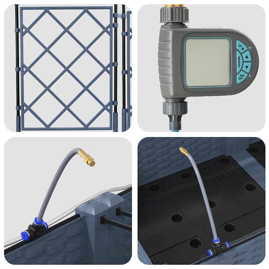 Vasi da giardino Grigio 120 x 120 x 126 cm Acciaio