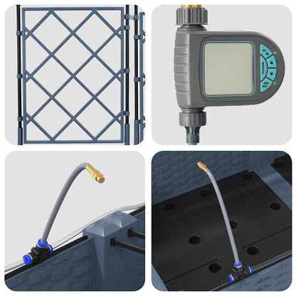 Vasi da giardino Grigio 120 x 120 x 126 cm Acciaio