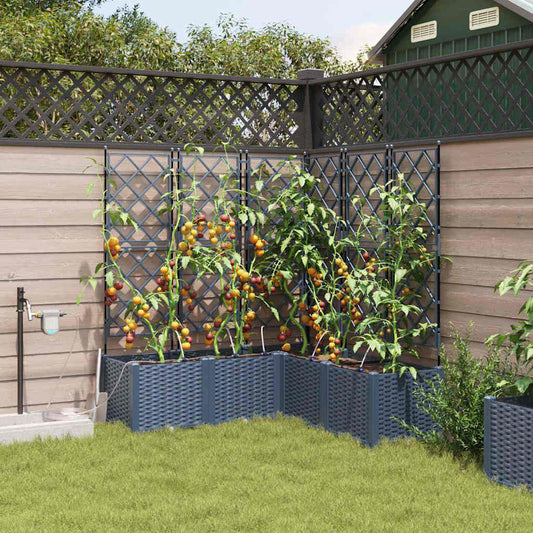 Vaso da giardino 5 pcs Grigio 120 x 120 x 142 cm Plastica