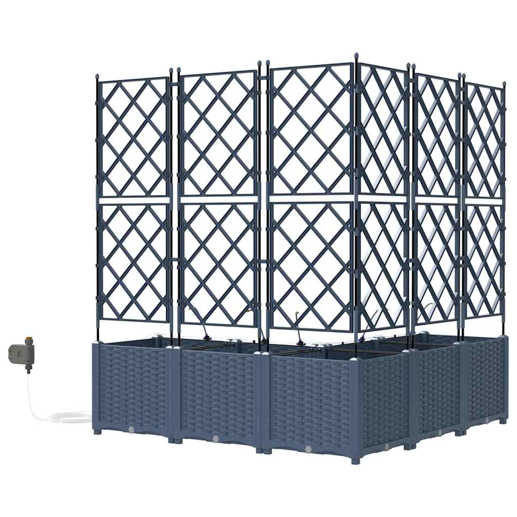 Vaso da giardino 5 pcs Grigio 120 x 120 x 142 cm Plastica